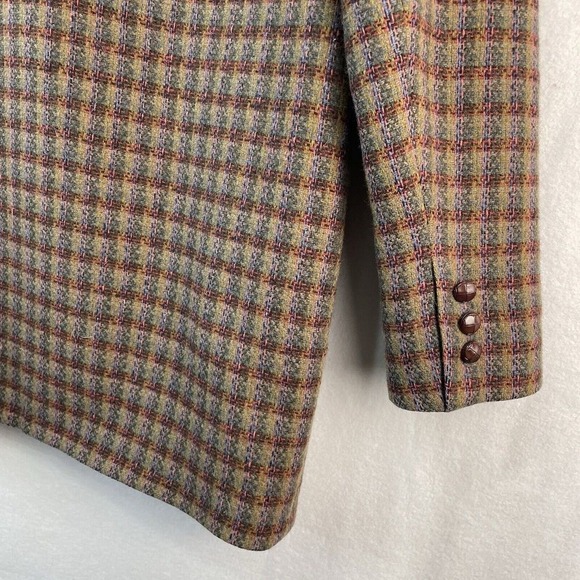 Vintage Giorgio Sant' Angelo Women 10 Ingle Plaid Wool Blazer Made in Yugoslavia - Picture 8 of 11
